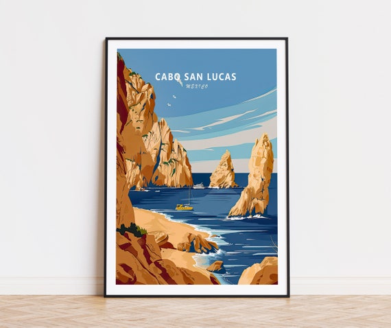 Cabo San Lucas Travel Poster Mexico Wall Art Cabo San Lucas Mexico Print Home Decor Birthday Gifts Wedding Present