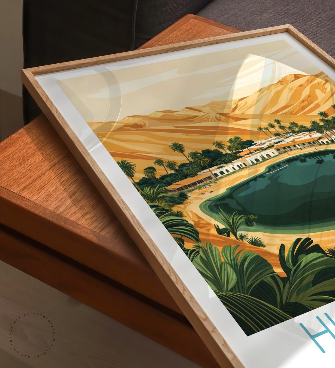 Huacachina Peru Golden Sand Dunes Emerald Lagoon Travel Poster - Image 6