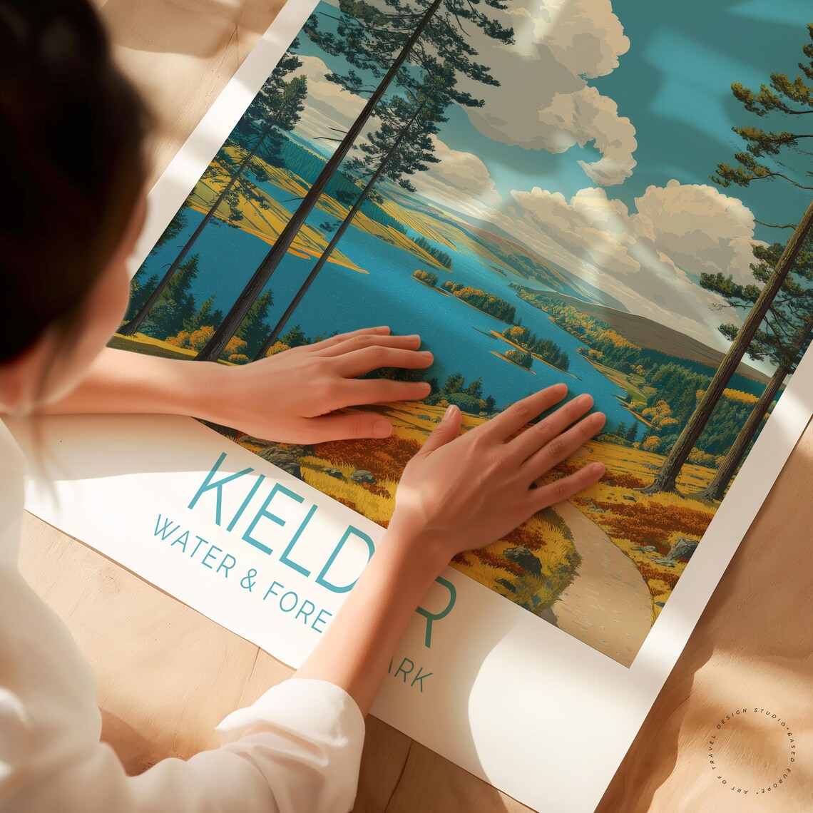 Kielder Water Forest Park Pine Lake Path Scenic Travel Poster - Image 3