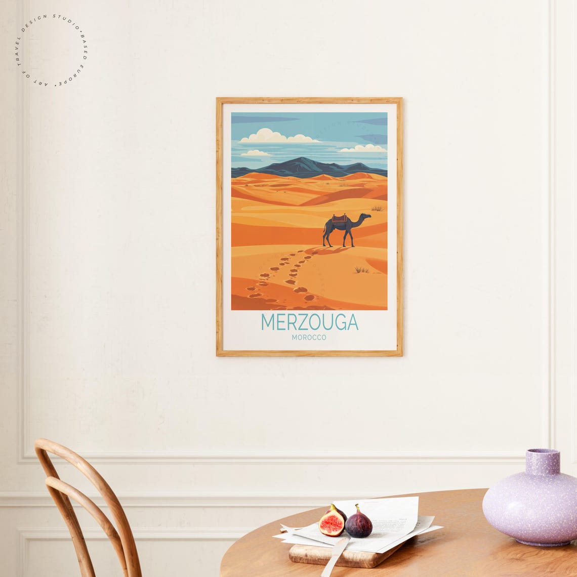 Merzouga Morocco Sahara Desert Camel Orange Dunes Wanderlust Poster - Image 4