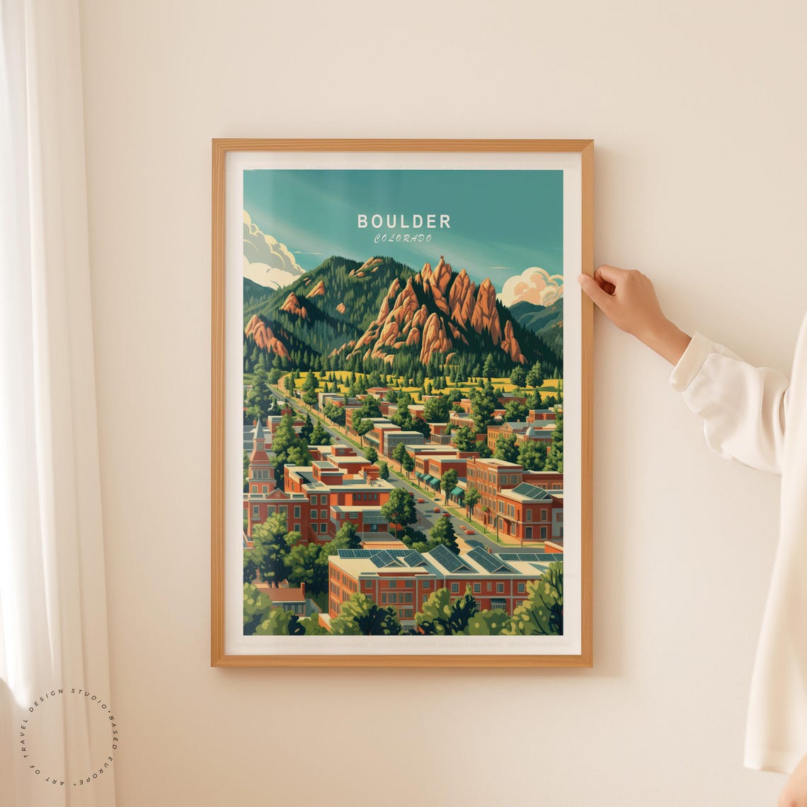 Boulder Colorado Flatirons Red Rocks Main Street View Travel Poster - Image 5