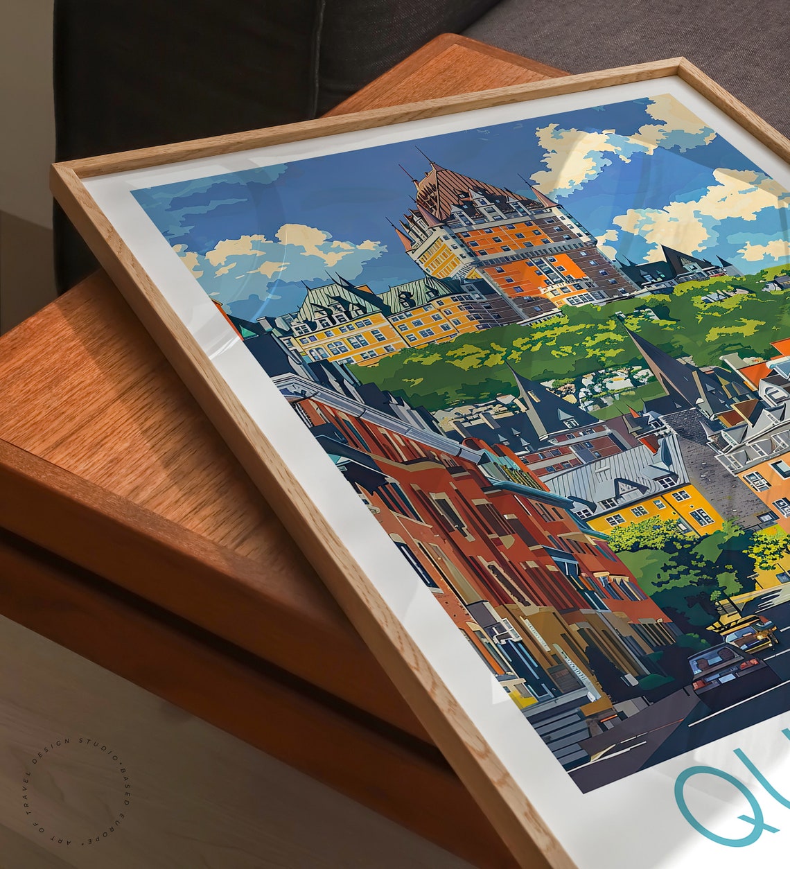 Quebec City Canada Old Town Street View With Chateau Frontenac Poster - Image 3