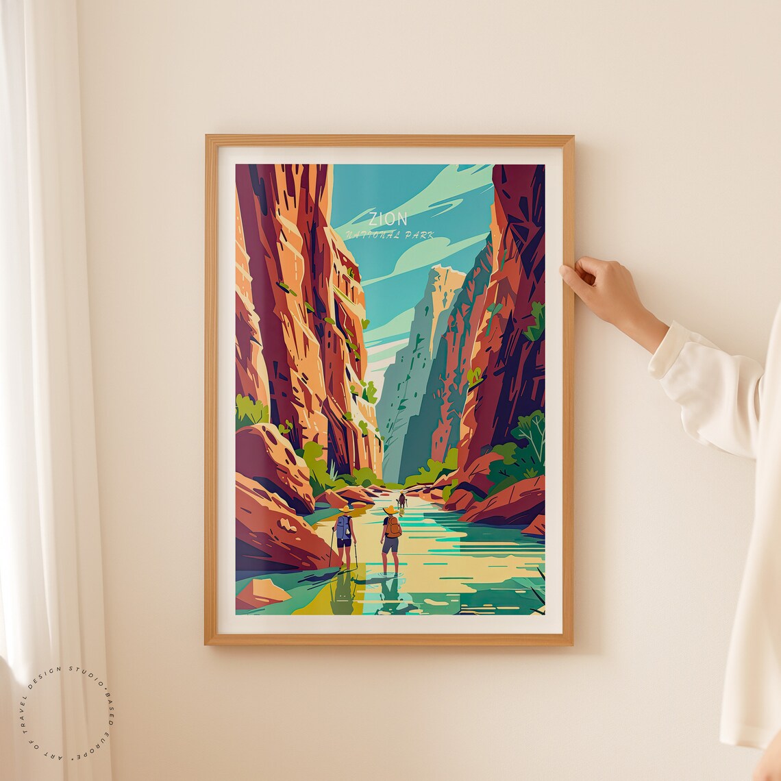 Zion National Park The Narrows Canyon River Wading Travel Poster - Image 2