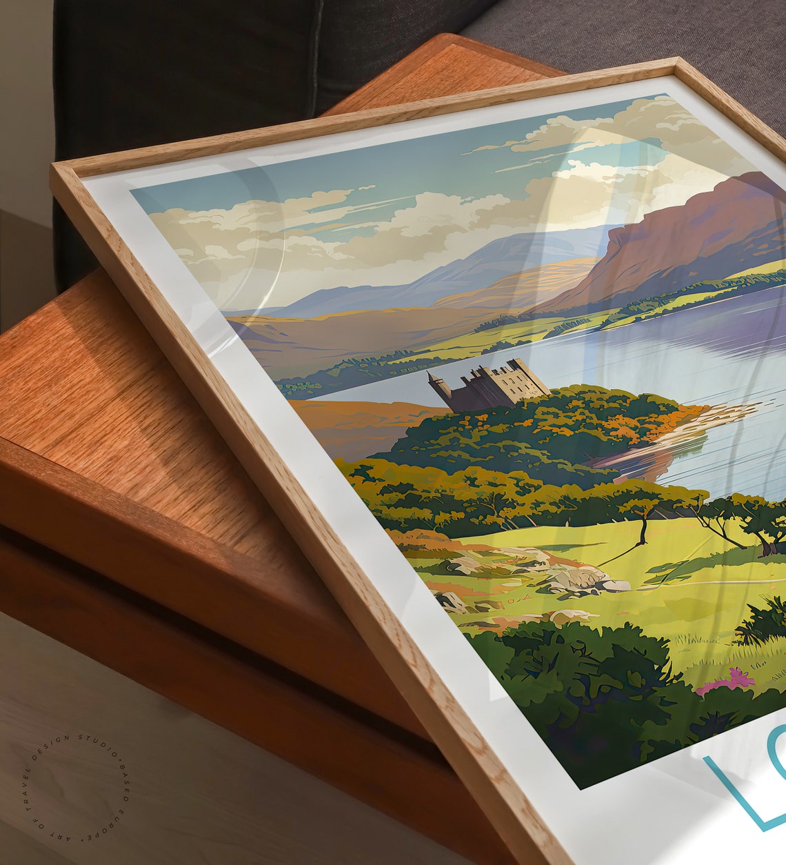 Loch Ness Scotland Castle Shore Hillside Day View Travel Poster - Image 3
