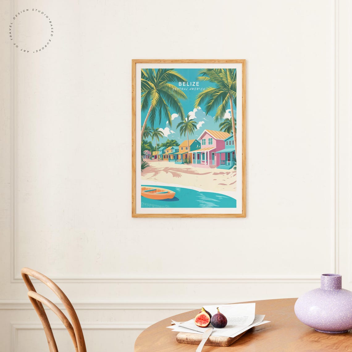 Belize Minimalist Cityscape Travel Poster Art Print - Image 4