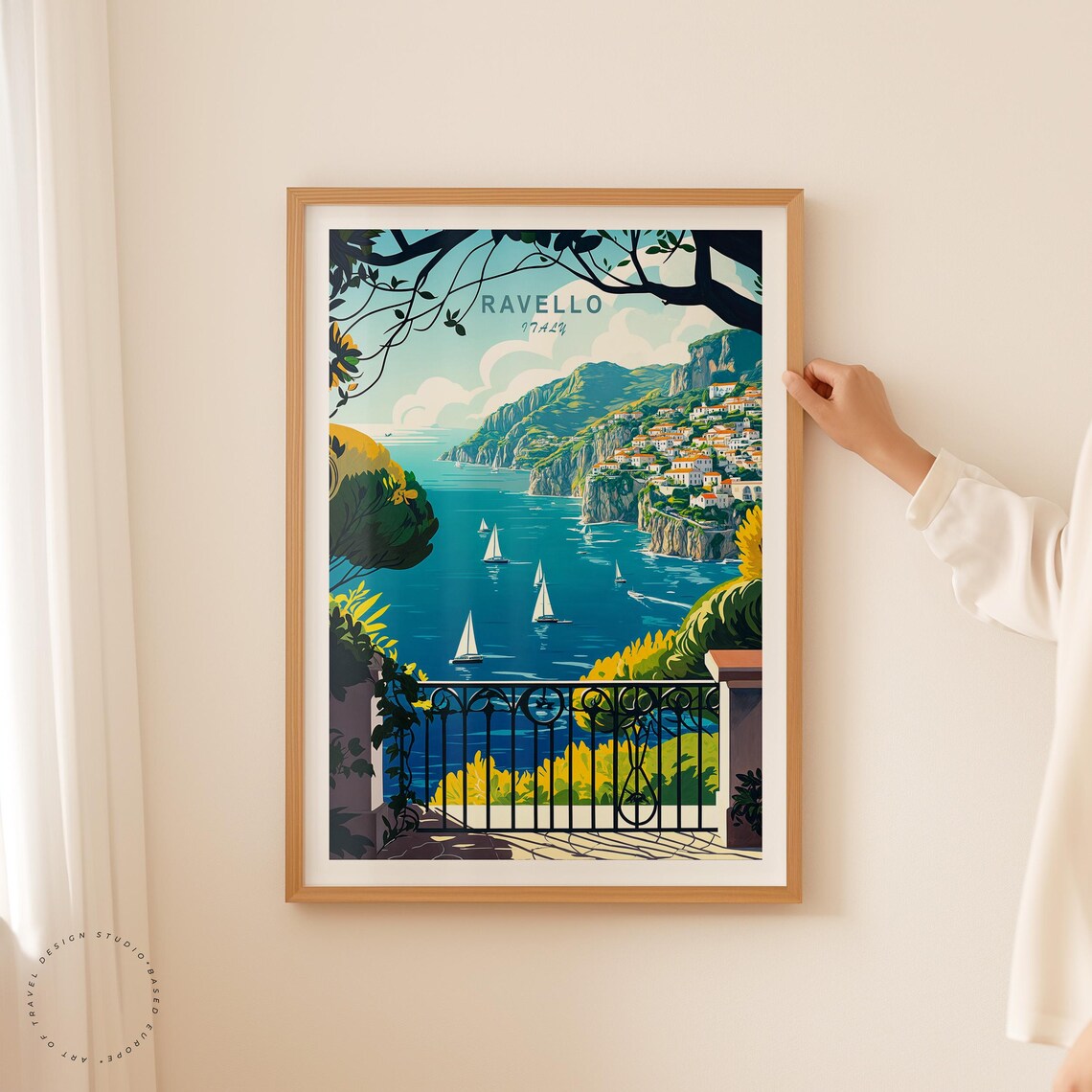 Ravello Italy Terrace Overlooking the Amalfi Coast Bay Poster - Image 2