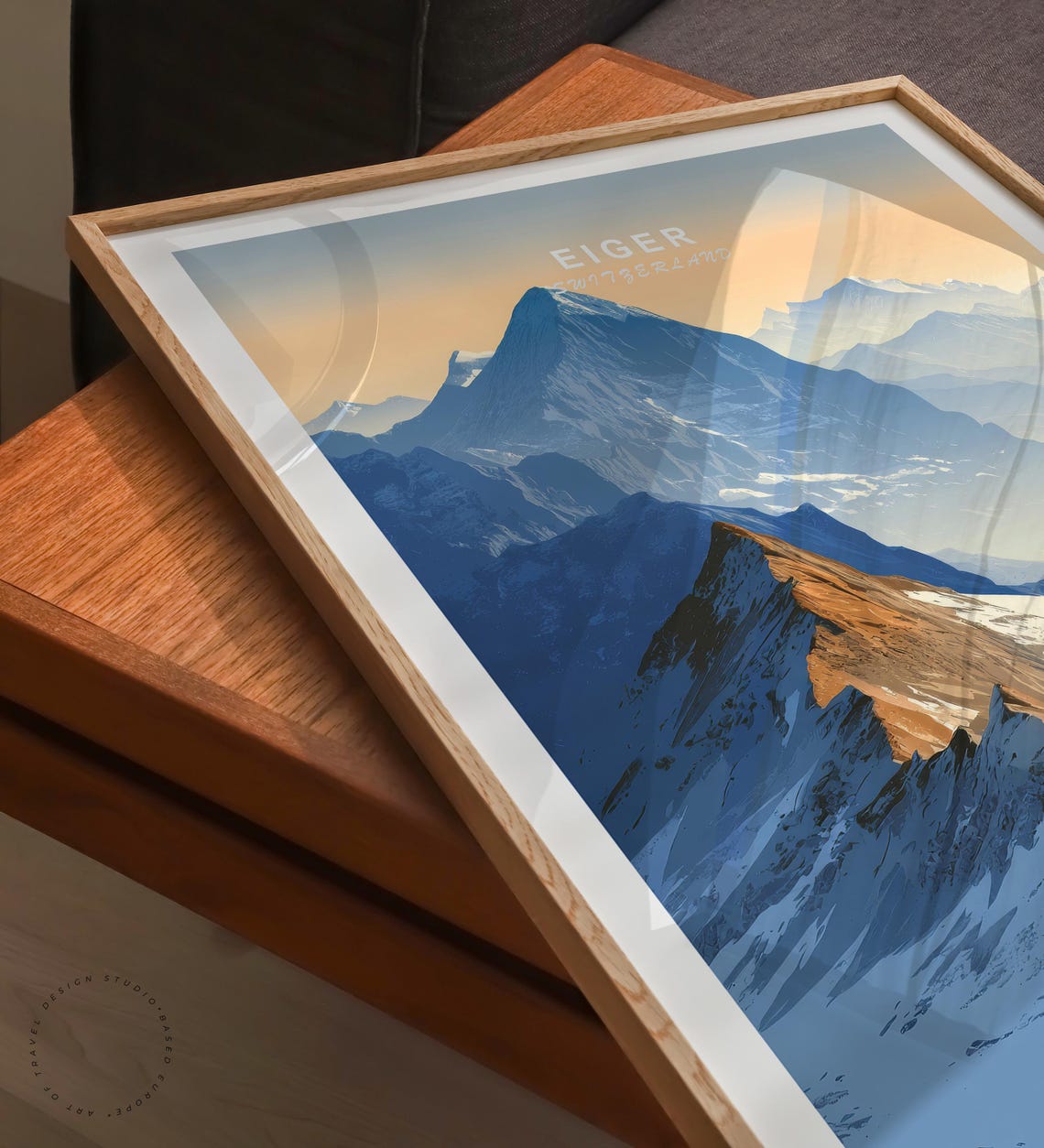 Eiger Switzerland Alpine Peaks Sunset Vintage Travel Art Poster - Image 6