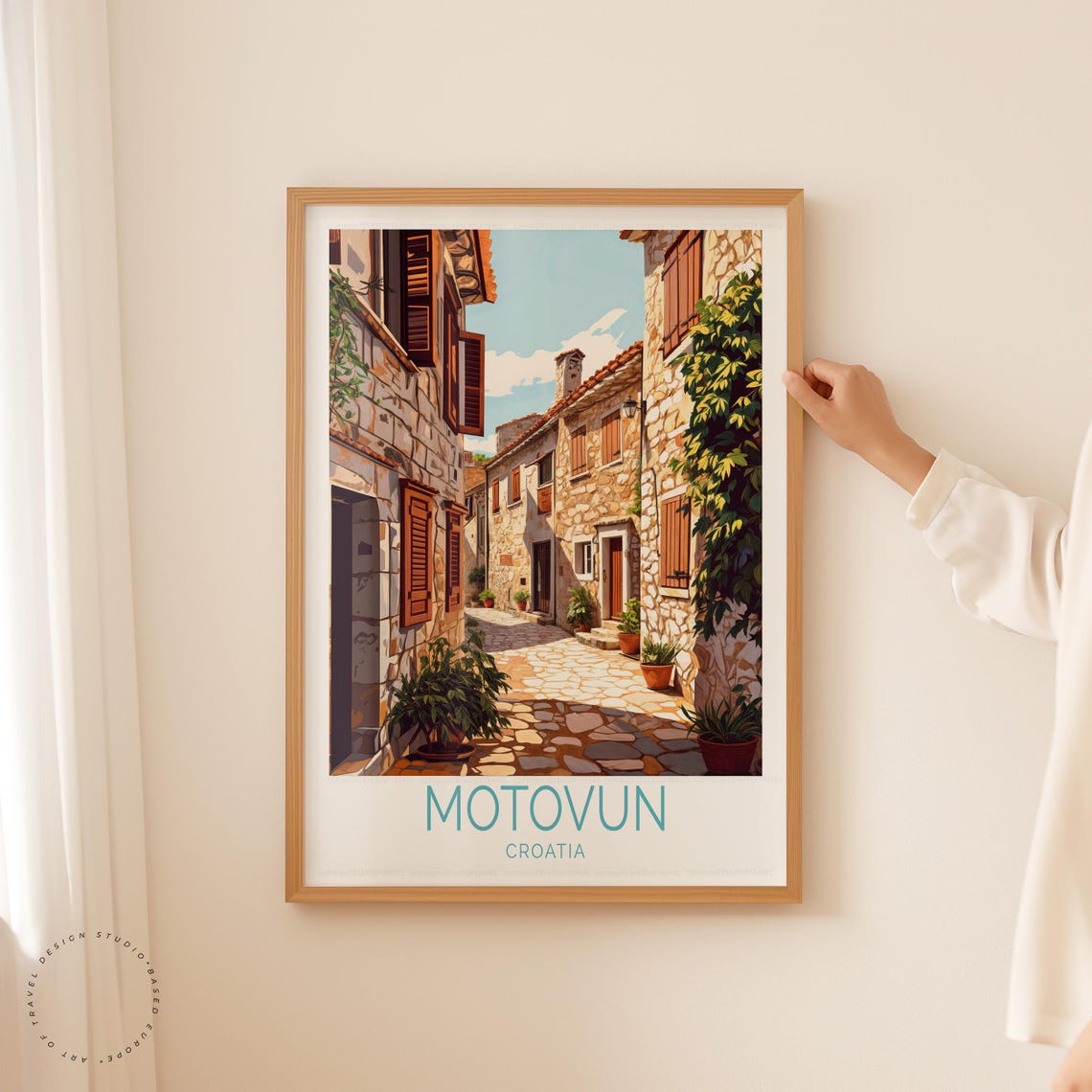 Motovun Croatia Old Town Cobblestone Street Istria Travel Poster - Image 2