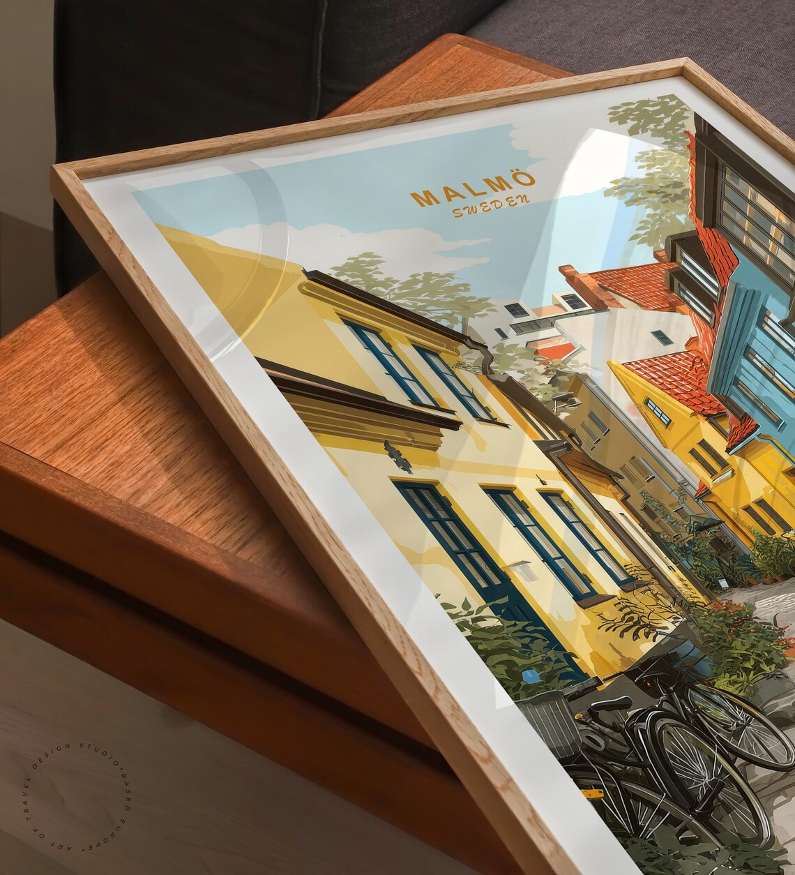 Malmo Sweden Old Town Cobblestone Street Vintage Travel Poster - Image 6
