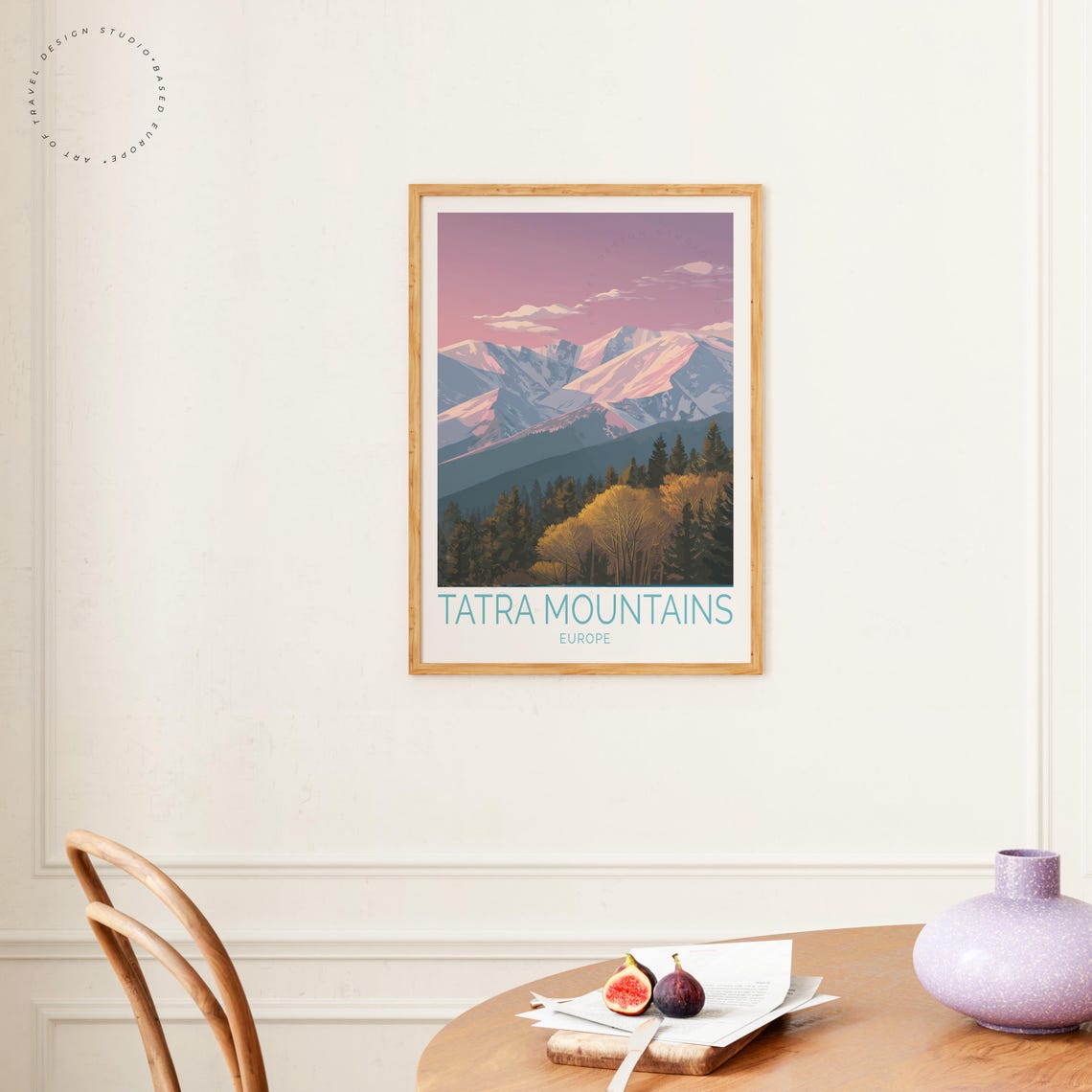 Tatra Mountains Europe Snowy Alpine Peaks Pink Sunset Travel Poster - Image 4