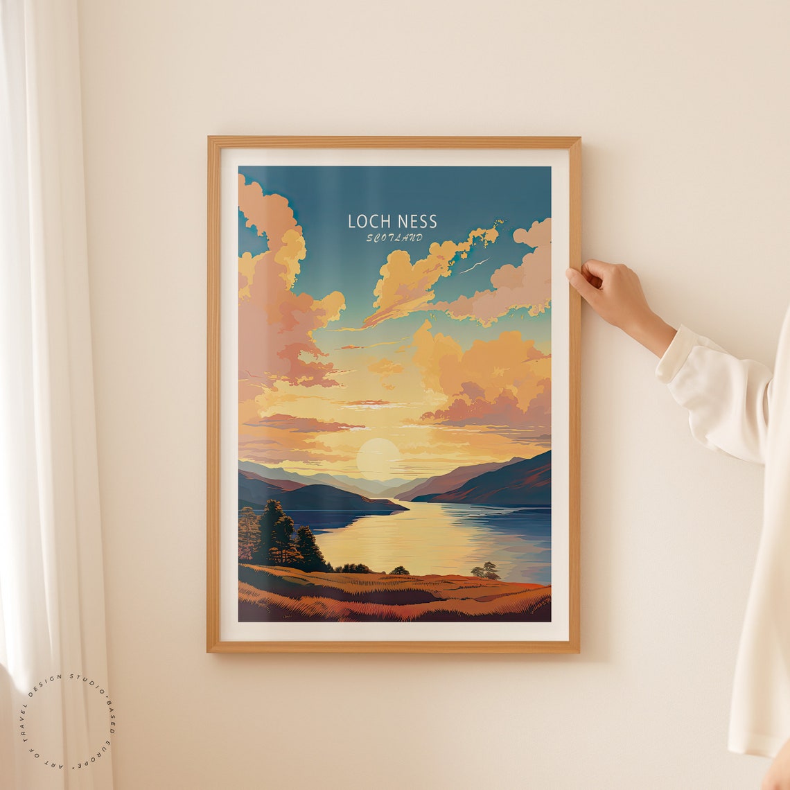 Loch Ness Scotland Golden Sunset Over The Calm Highland Loch Poster - Image 2