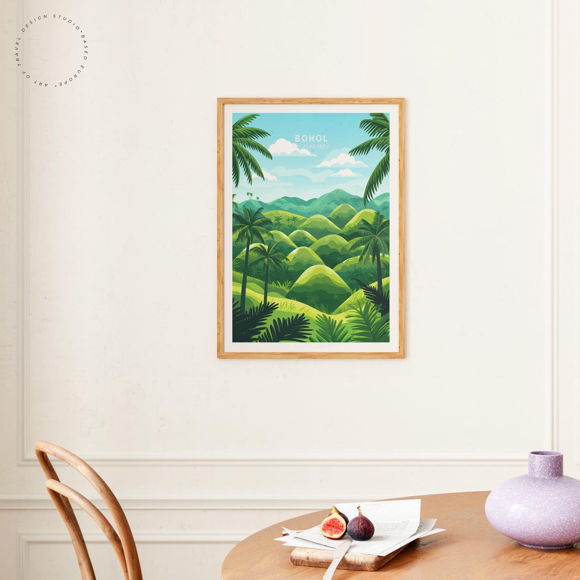 Bohol Philippines Chocolate Hills Palm Trees Sunny Hillside Art Poster - Image 4