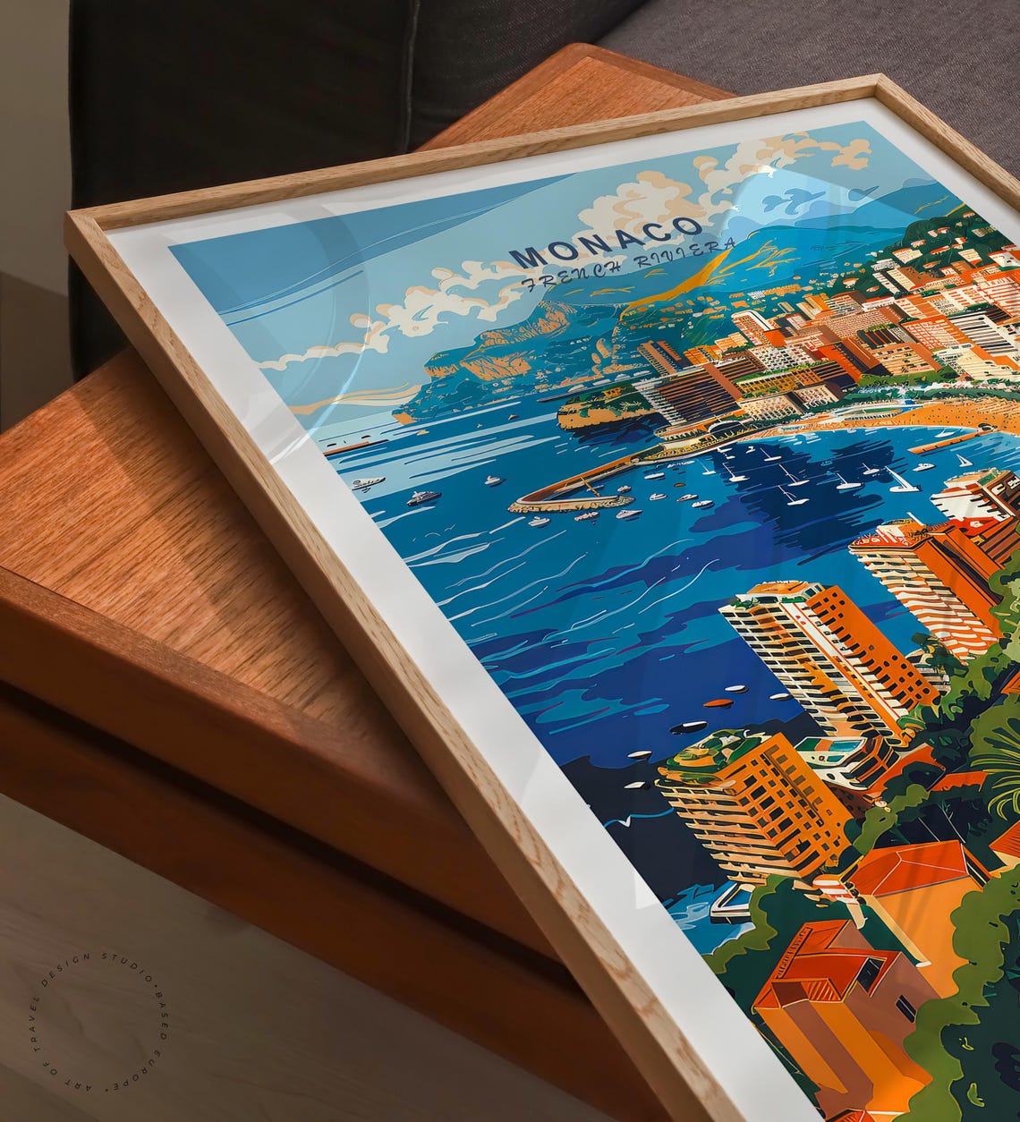 Monaco French Riviera Travel Print Monaco Wall Art Monaco French Riviera Poster Home Decor Birthday Gifts Wedding Gifts - Image 3