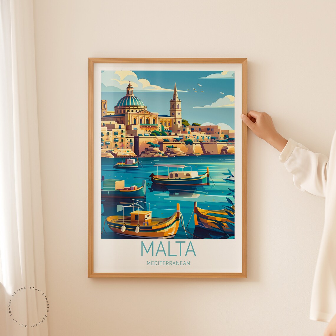 Malta Travel Poster, Mediterranean Valletta Poster - Image 2