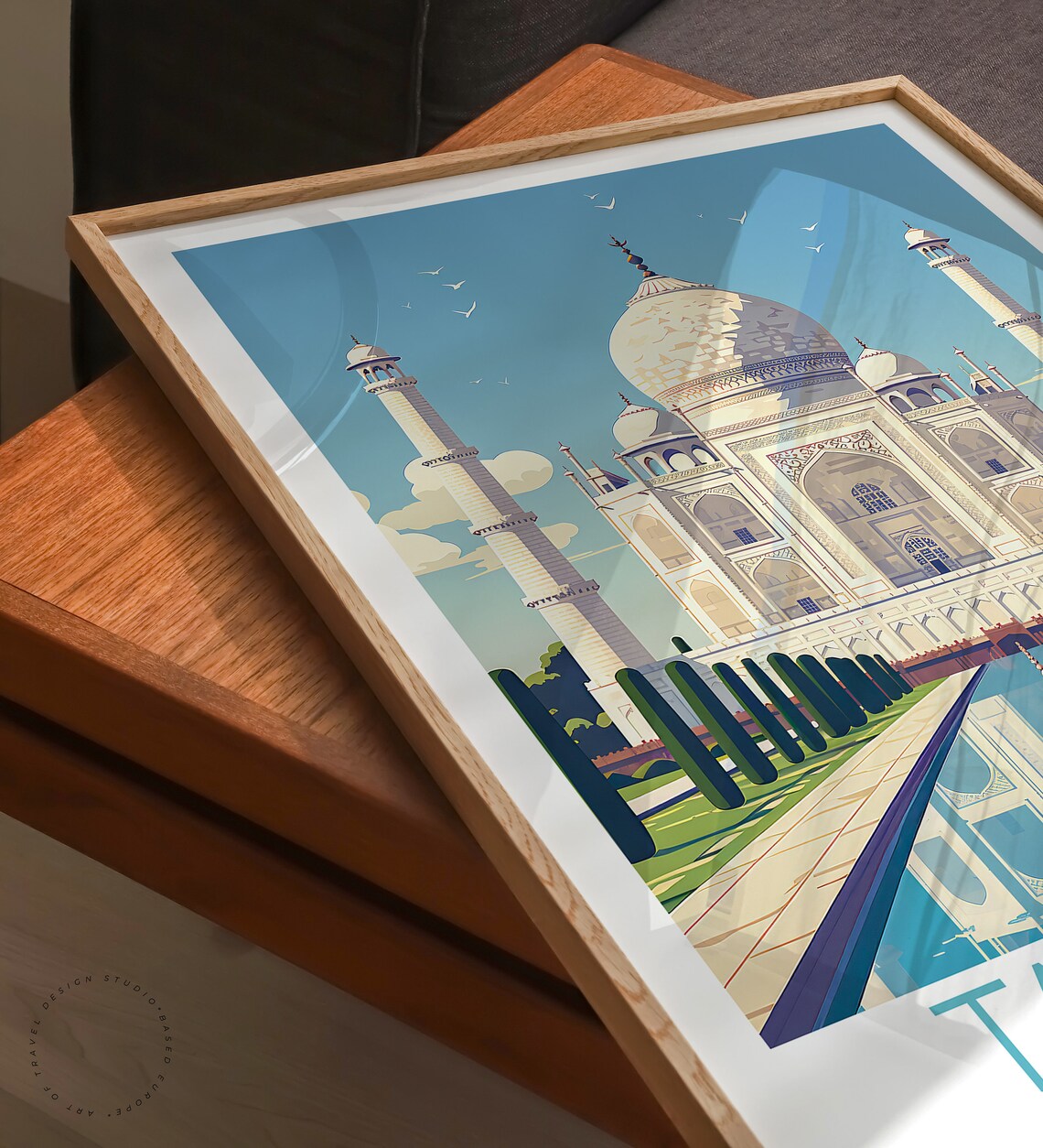 Taj Mahal Travel Poster, India Wall Art Print - Image 3