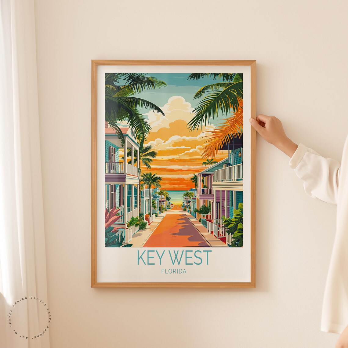 Key West Florida Travel Poster, Personalized Art Print - Image 2