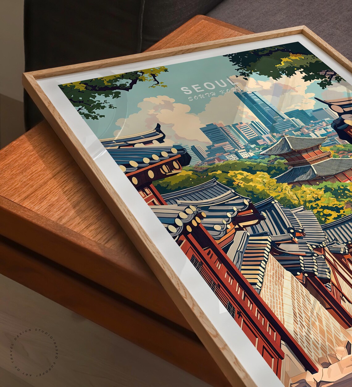 Seoul South Korea Bukchon Hanok Village with the Modern Skyline Poster - Image 3