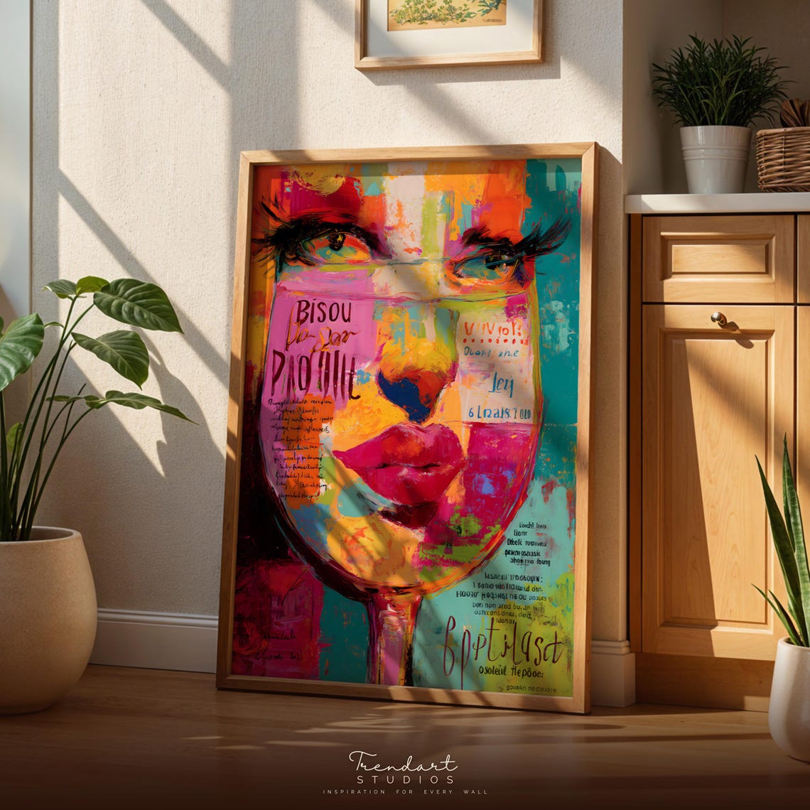 Colorful Pop Art Woman Face Collage Portrait Art Fine Art Poster