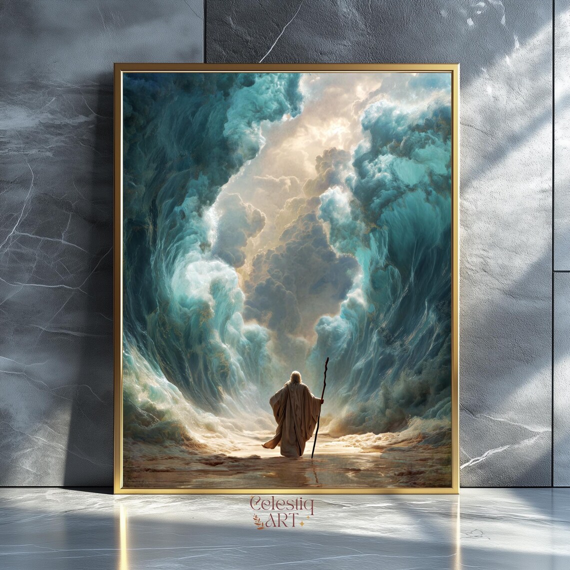 Moses Parting the Red Sea Christian Landscape Art