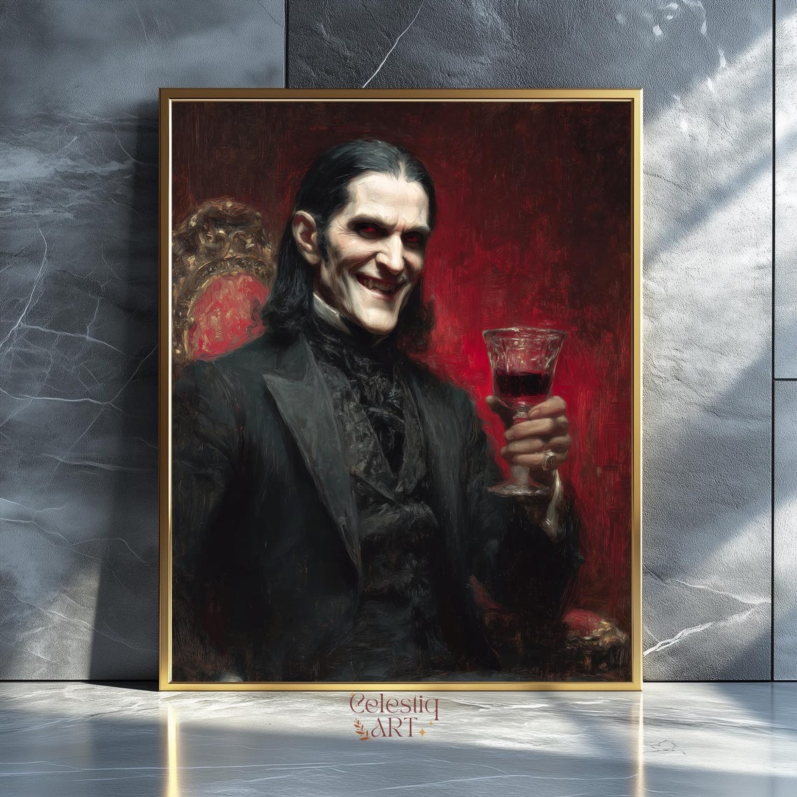 Eerie Vampire Portrait Dark Academia Gothic Home Decor