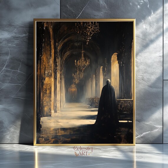 Gothic Dracula Art Print Haunted Castle Dark Academia