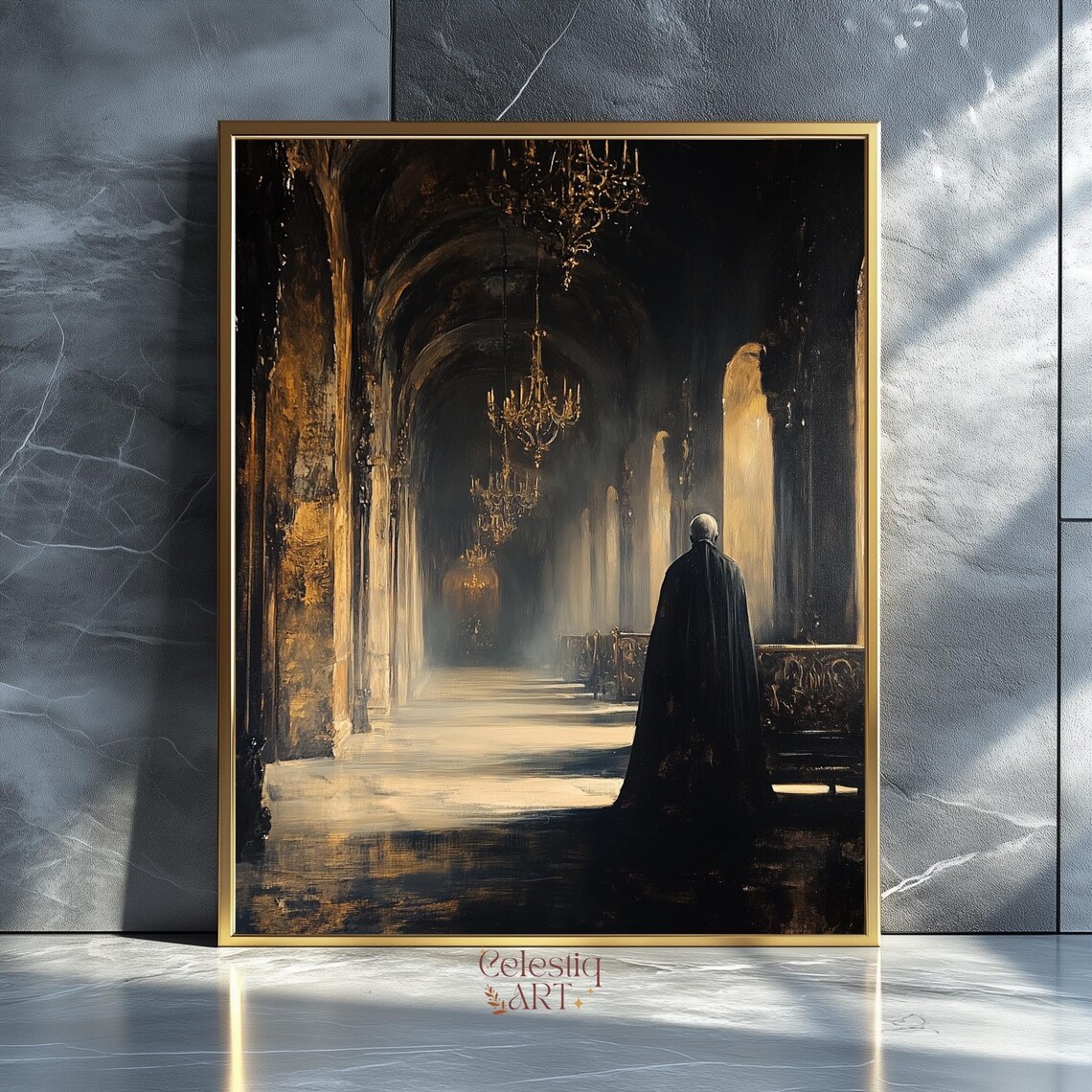 Gothic Dracula Art Print Haunted Castle Dark Academia