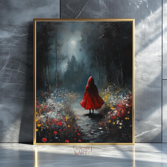 Little Red Riding Hood Dark Forest Gothic Art Print