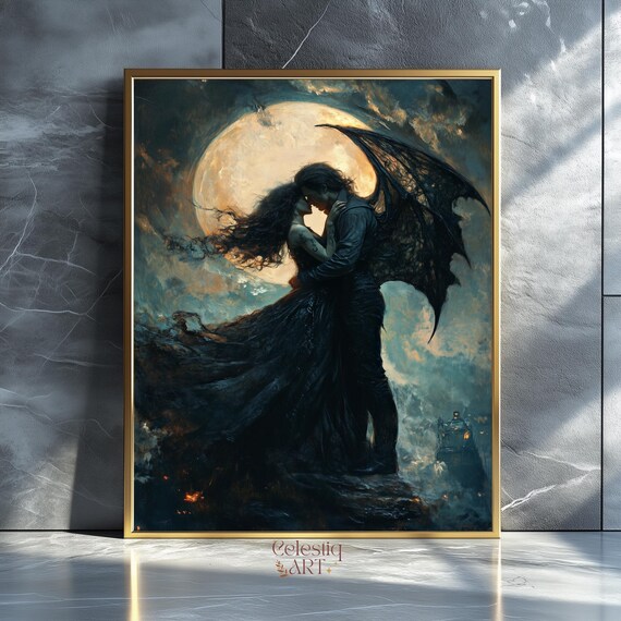 Demonic Love Art Print Dark Academia Occult Poster