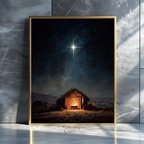 Christmas Manger Nativity Scene Art Print