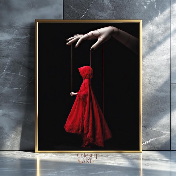 Witch Hand Puppet Art Print Dark Academia Gothic Surrealism