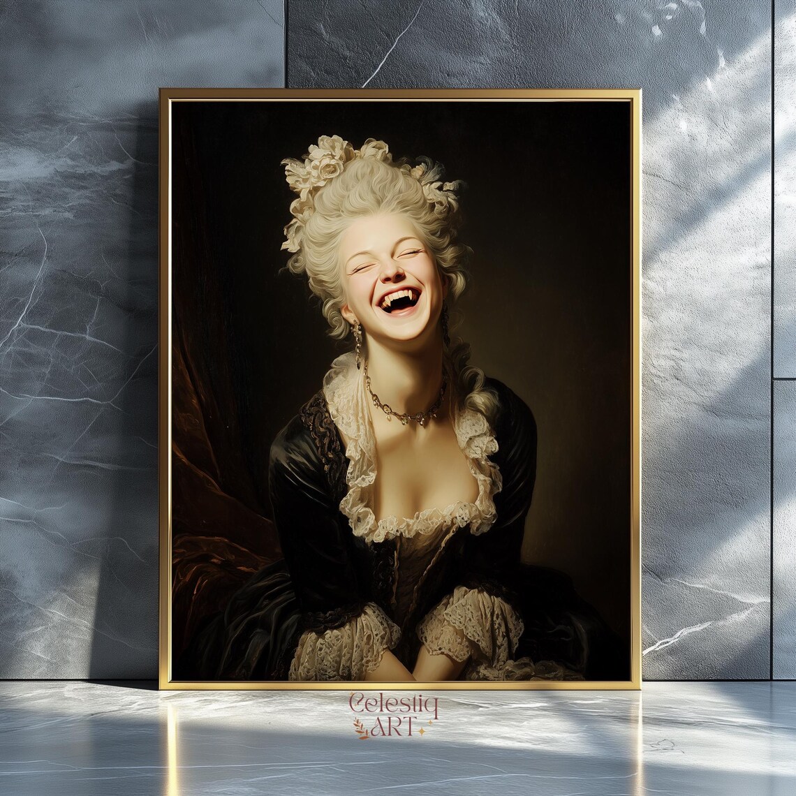 Marie Antoinette With Fangs, Rococo Art Print