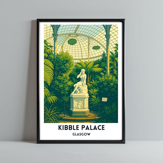 Glasgow Botanic Gardens Kibble Palace Poster Art Print Scottish City Travel Cityscape Unframed Wall Home Decor Gift