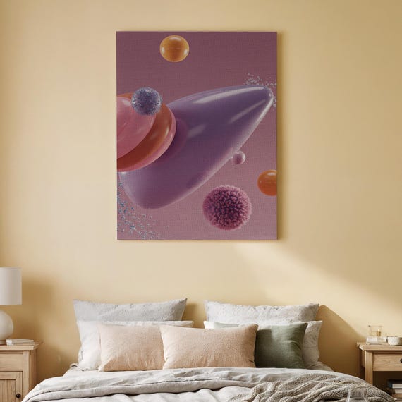 Abstract Geometric Canvas Wall Art Modern 3d Spheres Design Colorful Shapes Contemporary Print For Living Room Or Office Decor