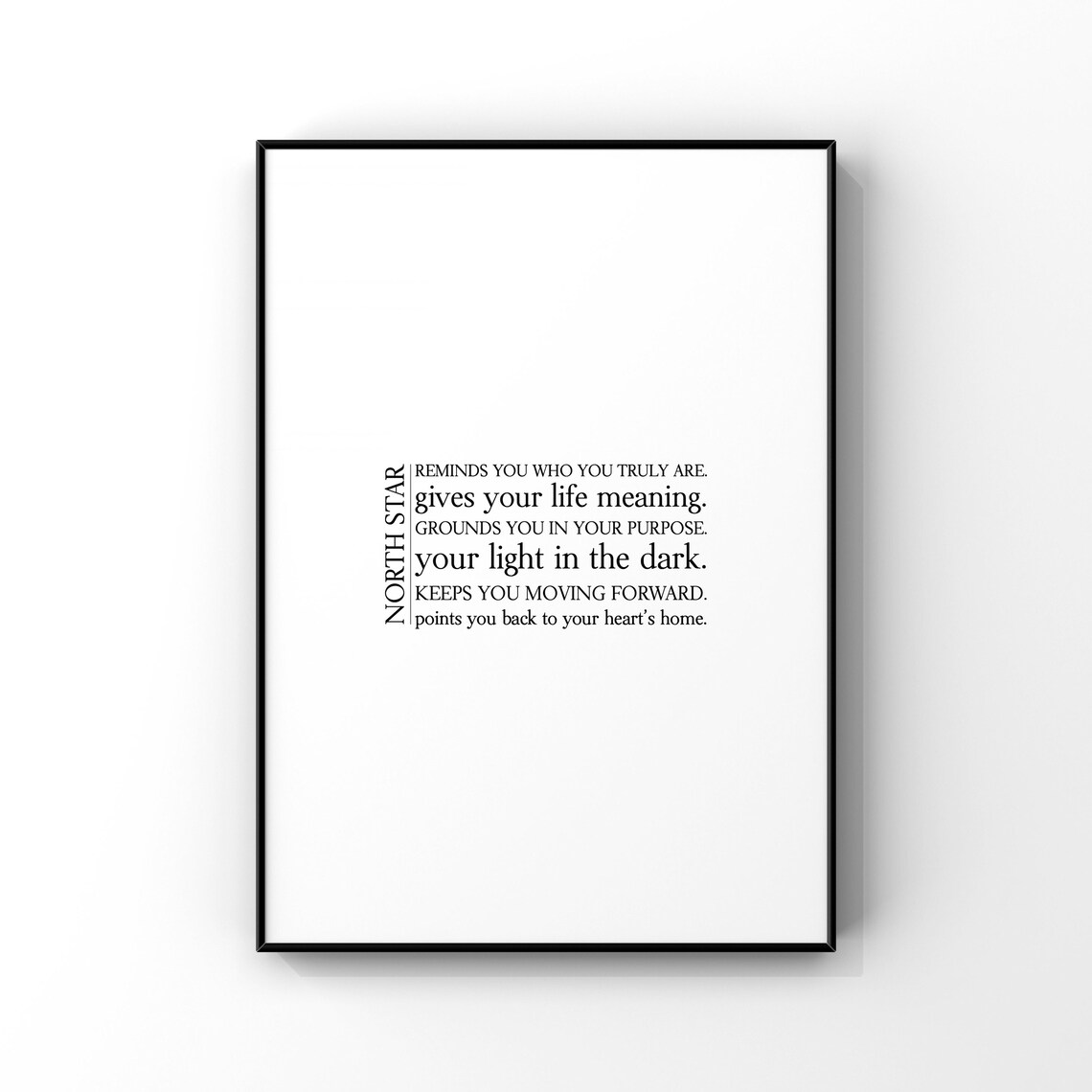 North Star Definition Art Print, Gift for Him Her