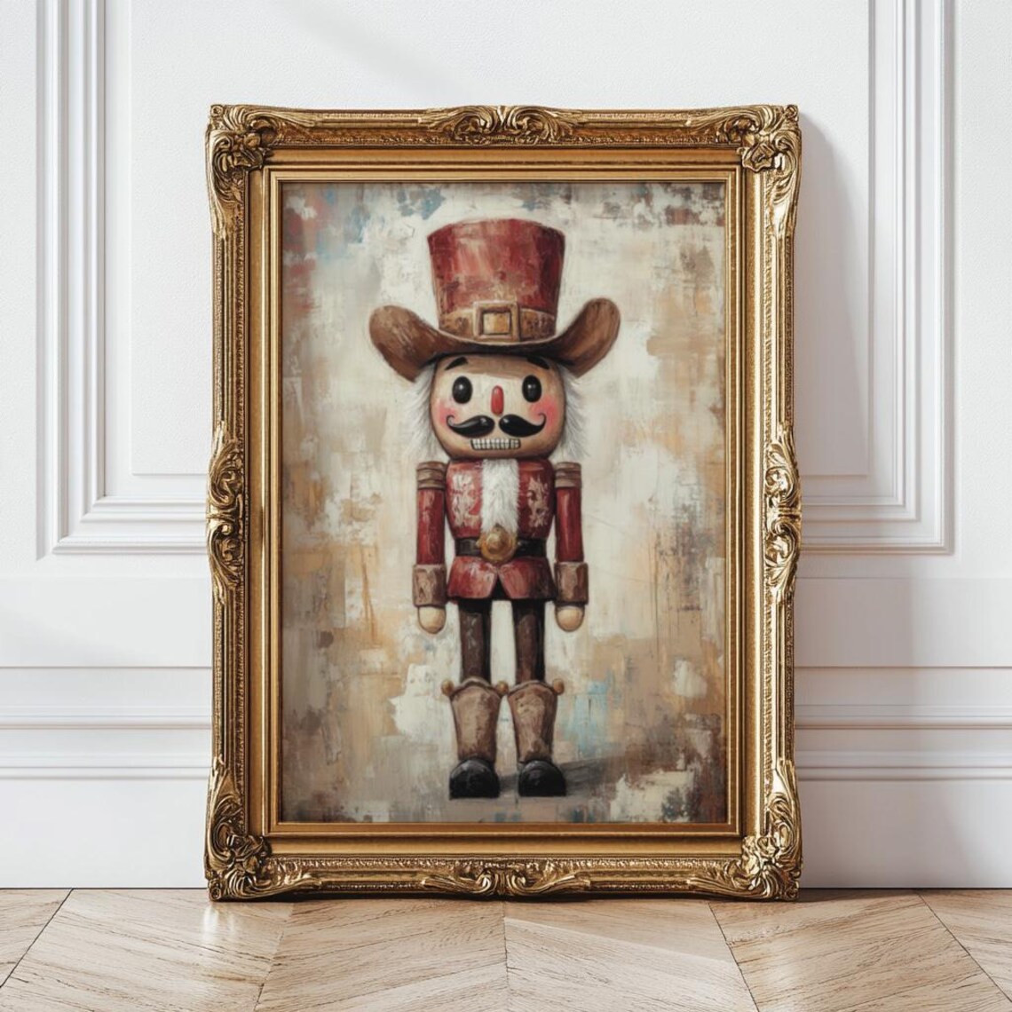 Cowboy Nutcracker Art Print, Texas Holiday Decor - Image 3
