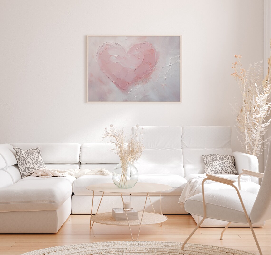 Valentines Day Pink Heart Vintage Art Print - Image 5