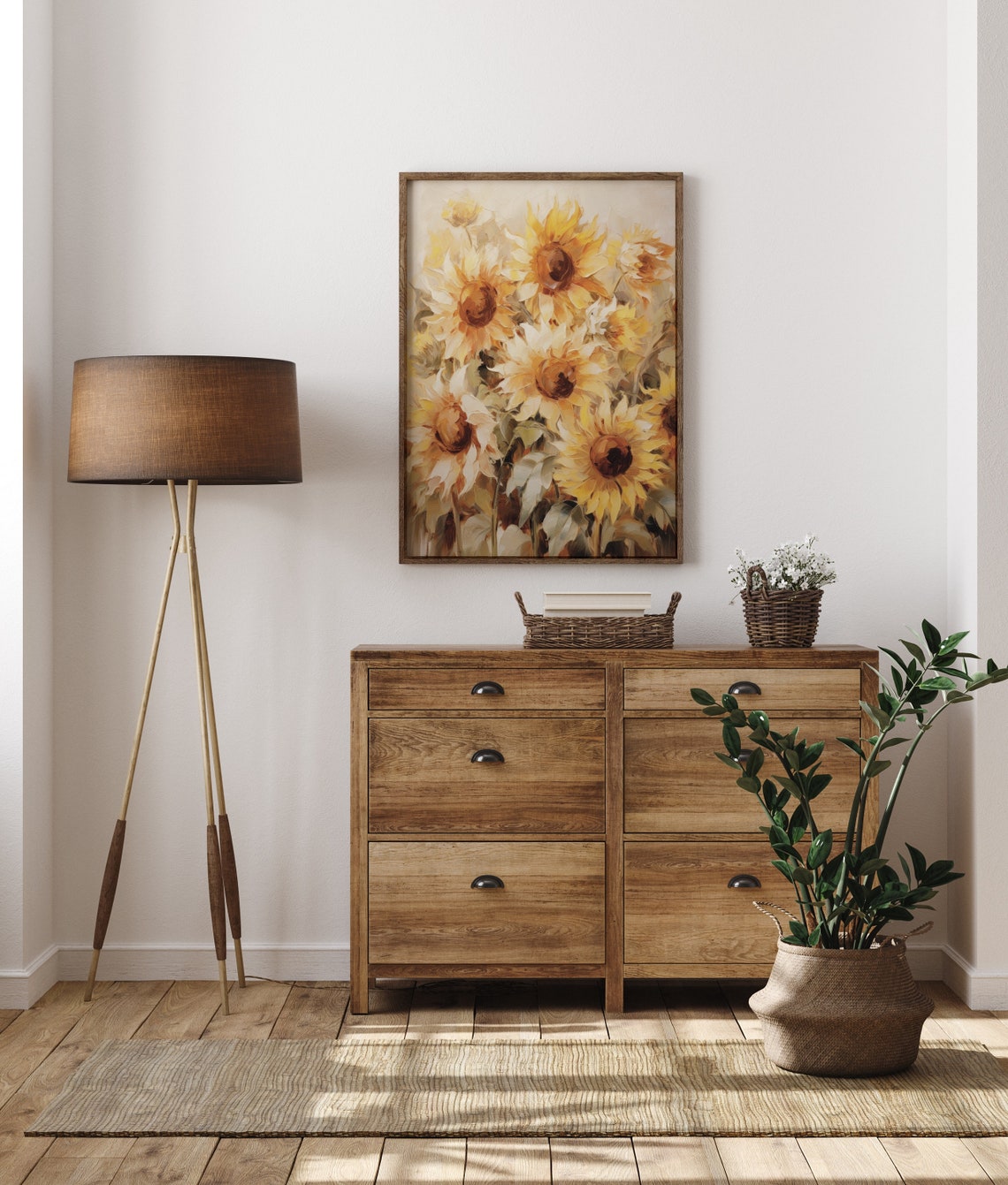 Golden Sunflowers Close Up Soft Painterly Summer Floral Poster - Image 5
