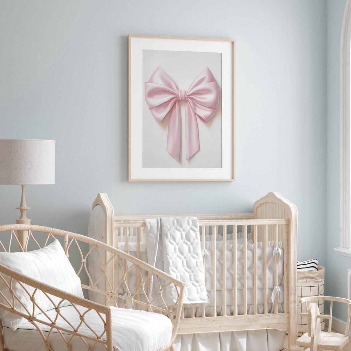 Wide Pink Satin Bow Coquette Preppy Chic Minimalist Art Poster - Image 3