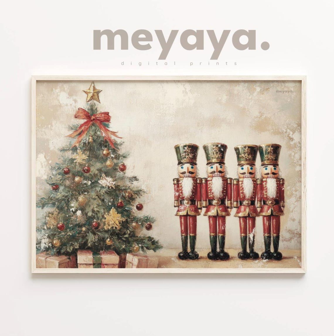Four Nutcrackers Christmas Tree Star Topper Gifts Holiday Poster - Image 6