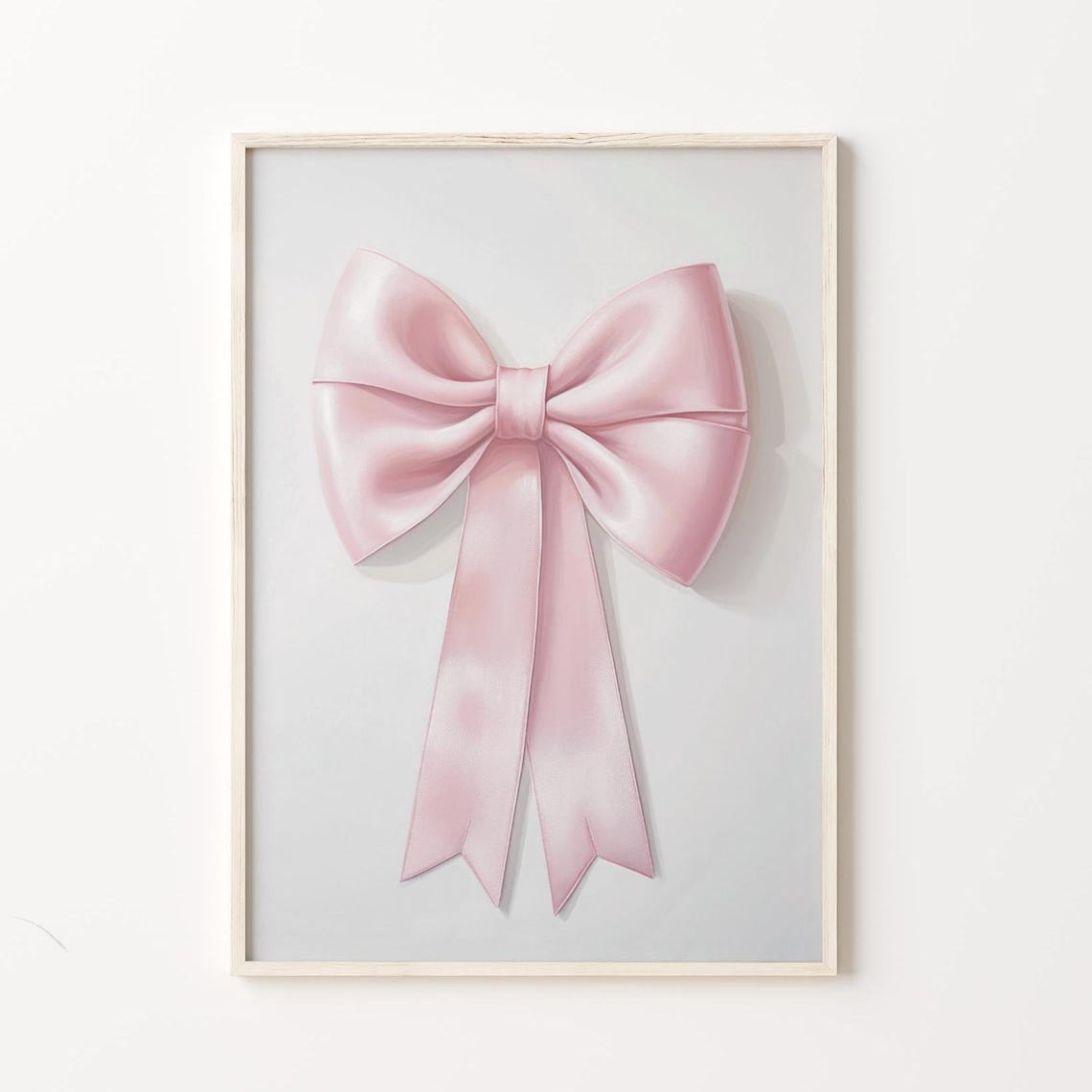 Large Pink Satin Bow Coquette Pastel Trendy Minimalist Poster - Image 4