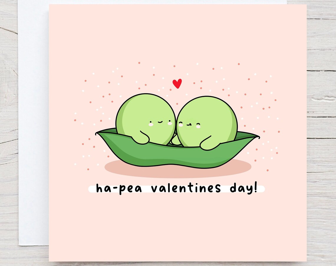 Two Peas In A Pod Funny Kawaii Valentine Poster Print