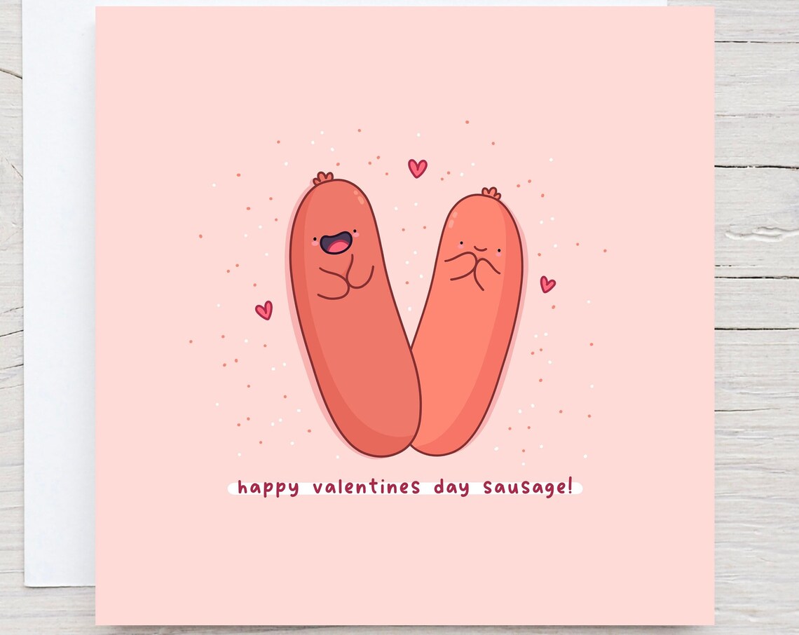 Happy Valentines Day Sausage Kawaii Sausage Pair Love Poster