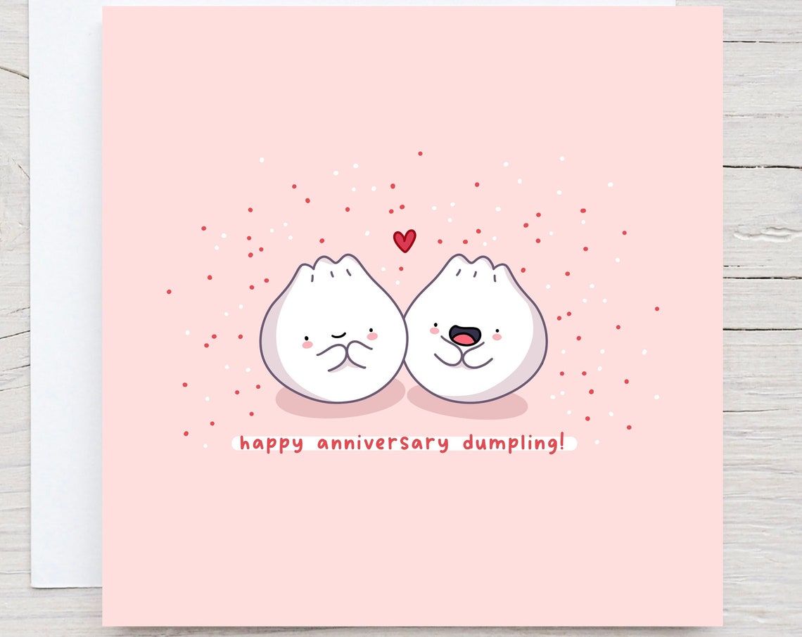 Happy Anniversary Dumpling Kawaii Dumpling Couple Love Poster