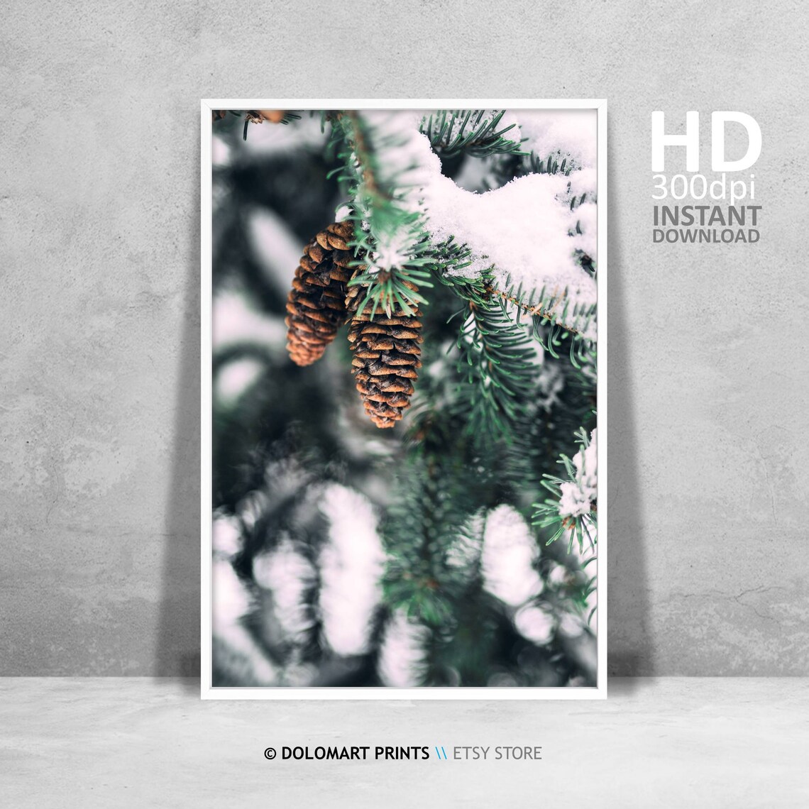 Christmas Pine Tree Snow Forest Art Print
