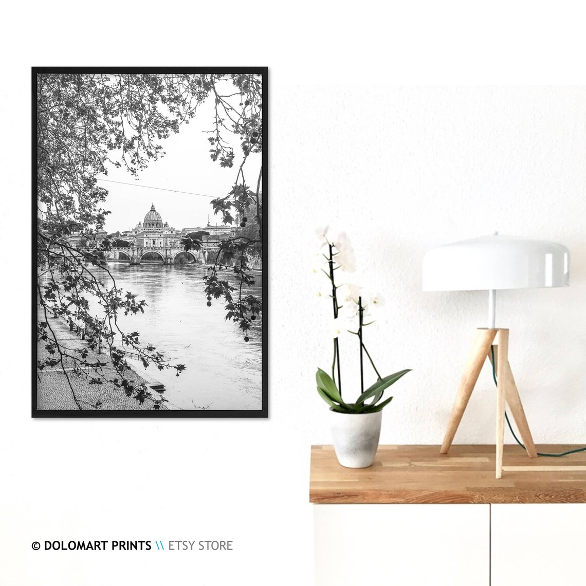 Rome Architecture Travel Poster, Black-And-White View - Image 3