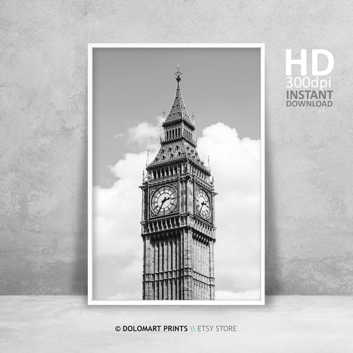 Big Ben Black And White Travel Poster, London