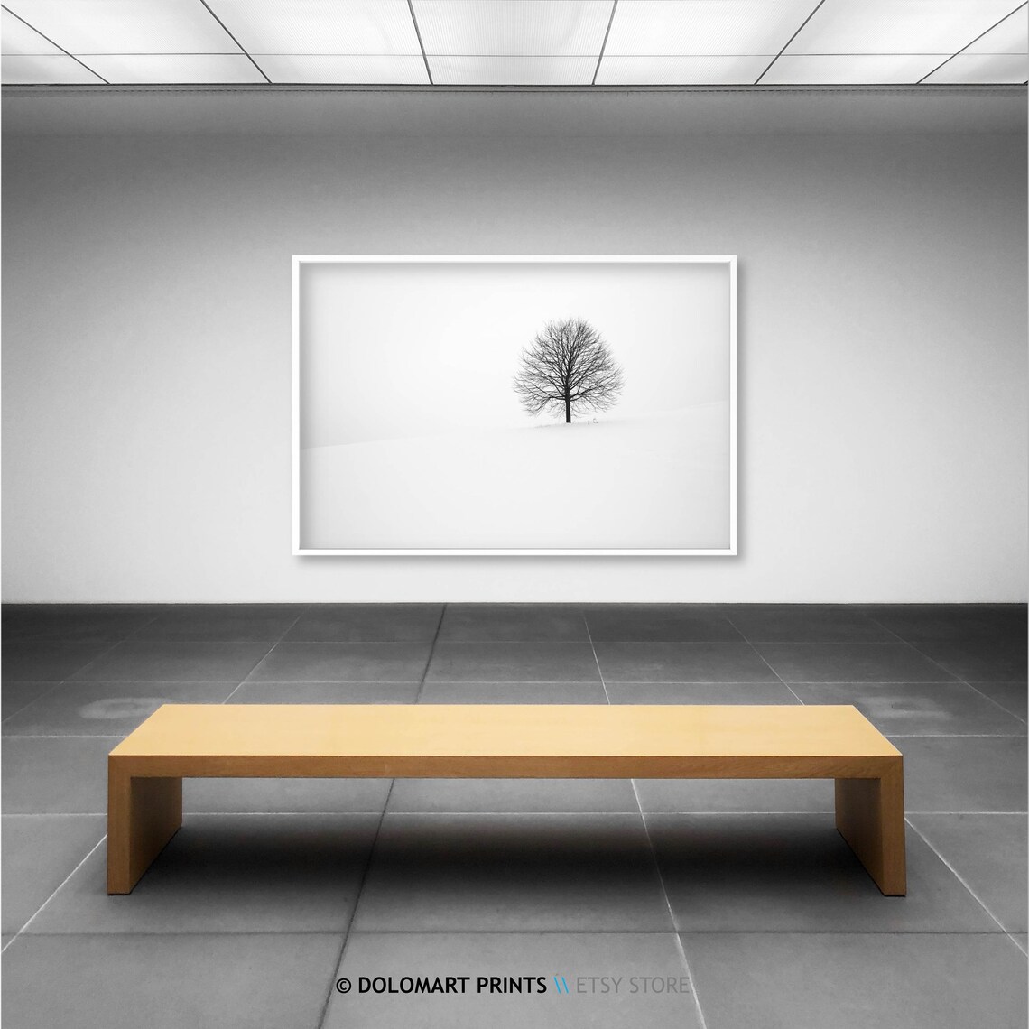 Black and White Scandinavian Minimal Tree Art Print - Image 2