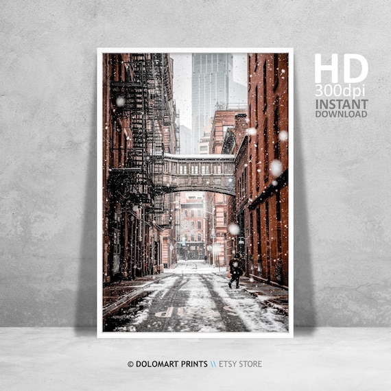 New York Winter Poster, Upper East Side Snow