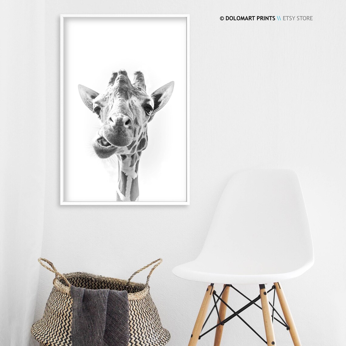 Giraffe Print Safari Animal Bathroom Art Print - Image 3