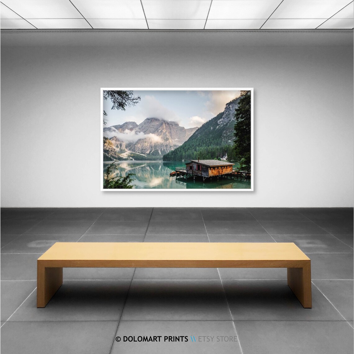 Pragser Wildsee Braies Lake Mountain Photo Print - Image 2